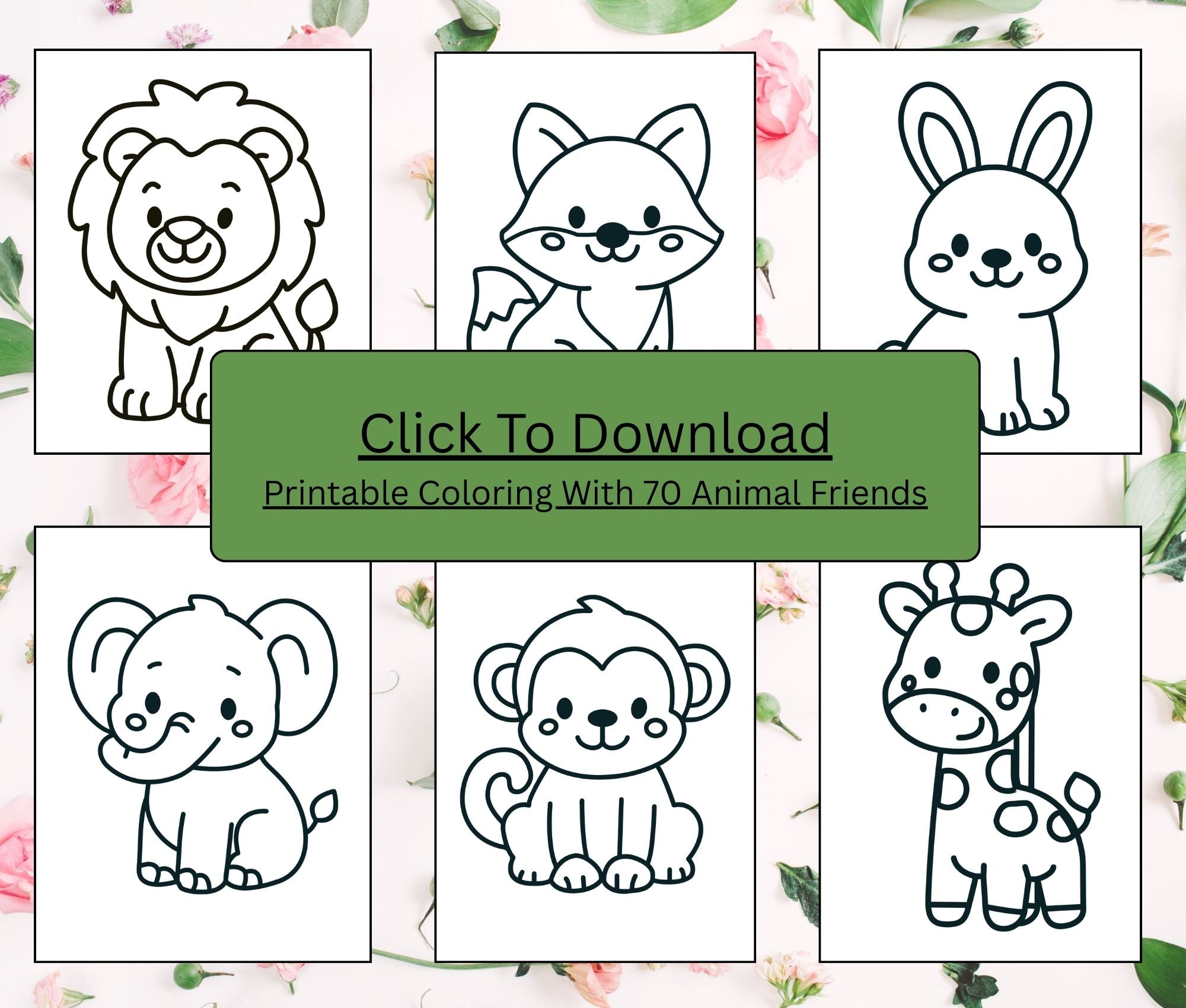 Printable Coloring With 70 Animal Friends