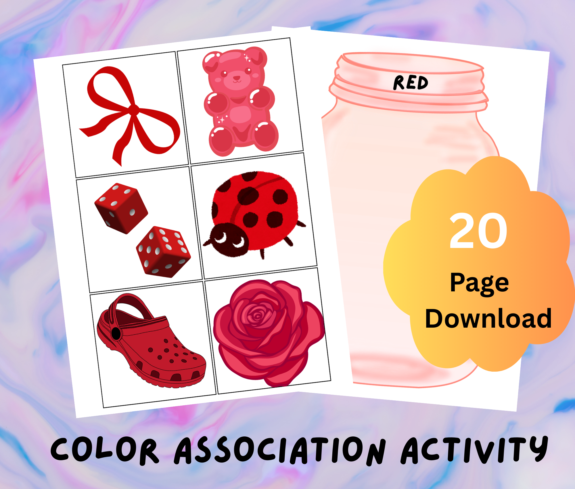Printable Color Jars - Color Association Activity
