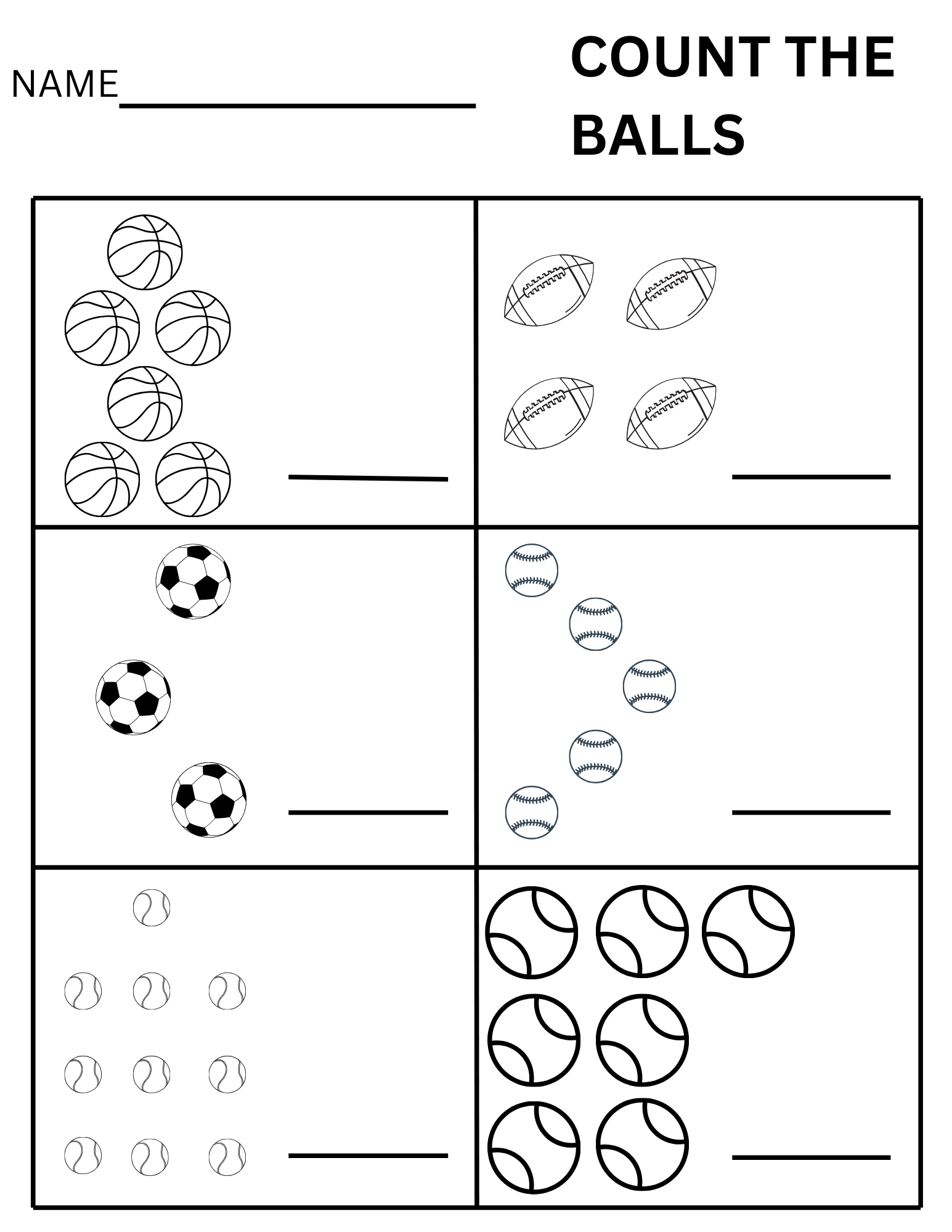 Printable Count The Balls